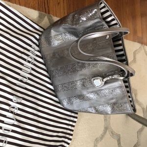 Henri Bendel Silver Shimmer bucket bag